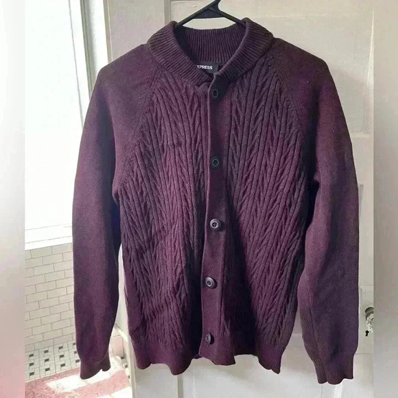 Express Other - Express‎ brand burgundy knit button down cardigan